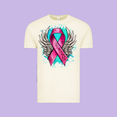 Cancer Ribbon With Angel Wings Vintage Tee Designed By Nancycooperartshop