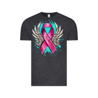 Vintage Black cancer ribbon with angel wings Vintage Tee - NancyCooperArtShop