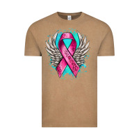 Vintage Coffee cancer ribbon with angel wings Vintage Tee - NancyCooperArtShop