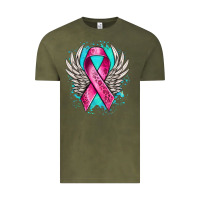 Vintage Olive cancer ribbon with angel wings Vintage Tee - NancyCooperArtShop
