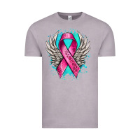 Vintage Zinc cancer ribbon with angel wings Vintage Tee - NancyCooperArtShop