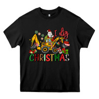 Black I Dig Christmas Heavy Core Tee - MaliasSmallBusiness