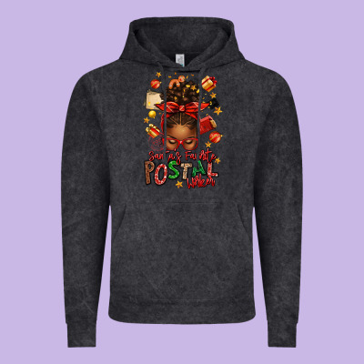 Santas Favorite Postal Worker Afro Messy Bun Vintage Hoodie Designed By Texasbilliewilder