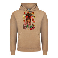 Vintage Coffee santas favorite postal worker afro messy bun Vintage Hoodie - texasbilliewilder