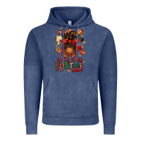 Vintage Denim santas favorite postal worker afro messy bun Vintage Hoodie - texasbilliewilder