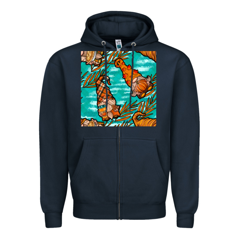 Fall Gnomes Seamless Pattern Zipper Hoodie by BundleAndBundleShop | Teevron