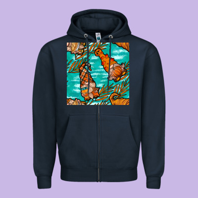 Fall Gnomes Seamless Pattern Zipper Hoodie Designed By Bundleandbundleshop