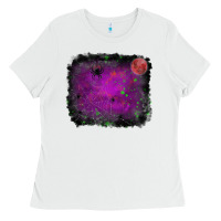White halloween backround moon Ladies Tee - RanaPortraitStore