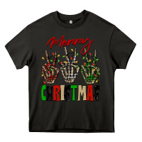 Asphalt Merry Christmas skeleton hands Heavy Core Tee - NancyCooperArtShop