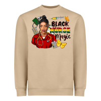 Mushroom Juneteenth black Nurse magic Heavyweight Sweatshirt - FaDigitalArtStudio