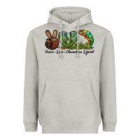 Moon Dust Peace Love Chameleon Lizard Heavyweight Hoodie - LillyAllenDesigns