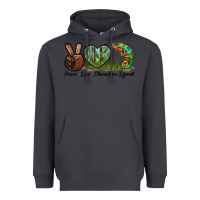 Smoke Peace Love Chameleon Lizard Heavyweight Hoodie - LillyAllenDesigns