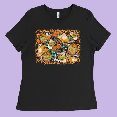 Autumn Distressed Background Ladies Tee Designed By Bundleandbundleshop
