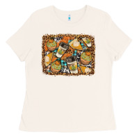 Bone autumn distressed background Ladies Tee - BundleAndBundleShop