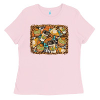 Bubblegum Pink autumn distressed background Ladies Tee - BundleAndBundleShop