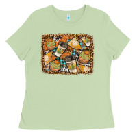 Matcha autumn distressed background Ladies Tee - BundleAndBundleShop