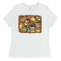 White autumn distressed background Ladies Tee - BundleAndBundleShop