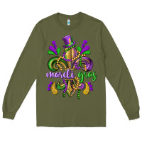 Army Green mardi gras fleur de lis Long Sleeve Tee - CowGirlArtShop