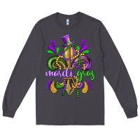 Smoke mardi gras fleur de lis Long Sleeve Tee - CowGirlArtShop