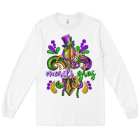 White mardi gras fleur de lis Long Sleeve Tee - CowGirlArtShop