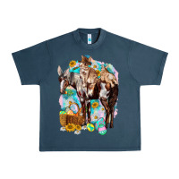Midnight Navy Happy Easter Day Rodeo Urban Heavy Tee - NancyCooperArtShop