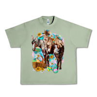 Oil Green Happy Easter Day Rodeo Urban Heavy Tee - NancyCooperArtShop