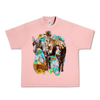 Salmon Happy Easter Day Rodeo Urban Heavy Tee - NancyCooperArtShop
