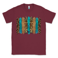 Burgundy glitter turqoise leopard tooled leather background Classic Tee - RanaPortraitStore