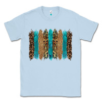 Dusty Blue glitter turqoise leopard tooled leather background Classic Tee - RanaPortraitStore