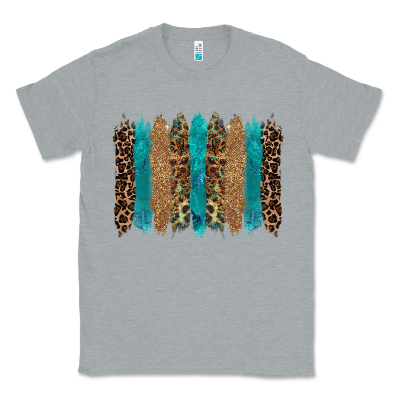 Glitter Turqoise Leopard Tooled Leather Background Classic Tee by RanaPortraitStore | Teevron