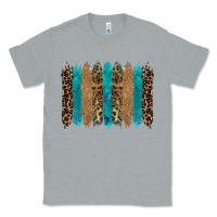Heather Grey glitter turqoise leopard tooled leather background Classic Tee - RanaPortraitStore