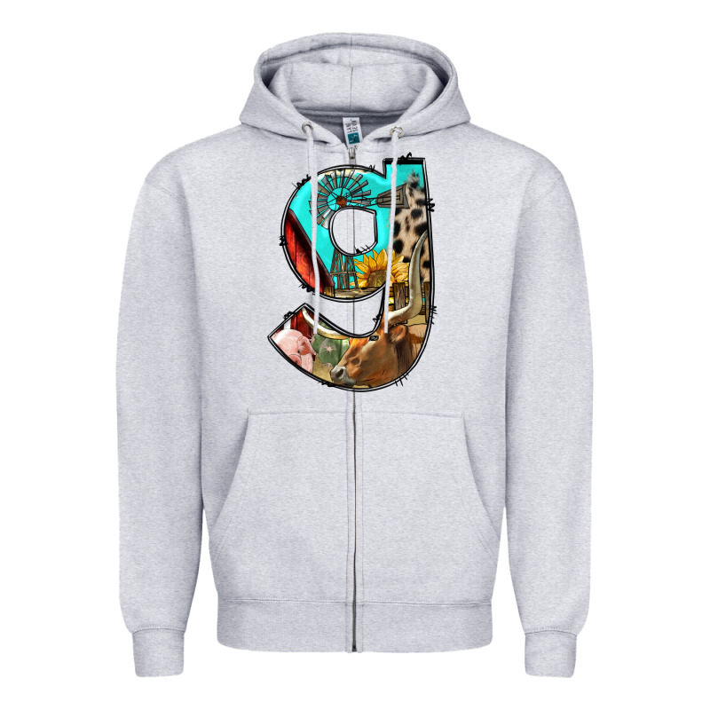 Farm Life Alphabet Lowercase Letters G Zipper Hoodie by BundleAndBundleShop | Teevron