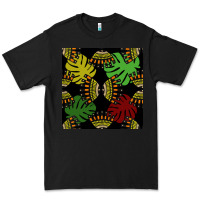 Black african and leaf seamless pattern Premium Tee - BundleAndBundleShop
