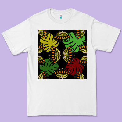 African And Leaf Seamless Pattern Premium Tee Designed By Bundleandbundleshop