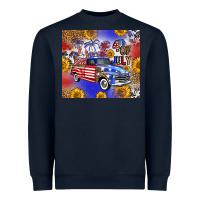 Fourth Of July Sunflowers Truck Heavyweight Sweatshirt | Teevron