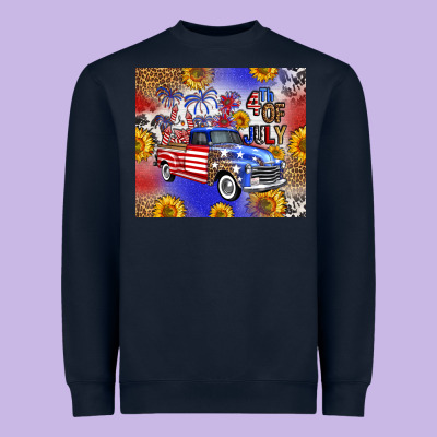 Fourth Of July Sunflowers Truck Heavyweight Sweatshirt Designed By Fadigitalartstudio