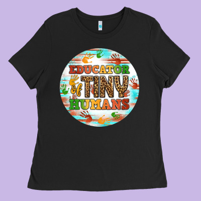 Educator Of Tiny Humans Round Earring Ladies Tee Designed By Bundleandbundleshop