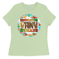 Matcha educator of tiny humans round earring Ladies Tee - BundleAndBundleShop