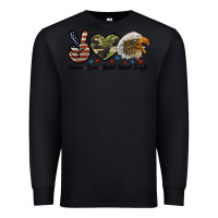 Black peace love bald head eagle Premium Sweatshirt - LillyAllenDesigns