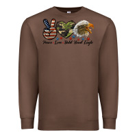 Chestnut peace love bald head eagle Premium Sweatshirt - LillyAllenDesigns