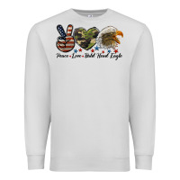 Dove Grey peace love bald head eagle Premium Sweatshirt - LillyAllenDesigns
