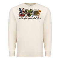 Sandshell peace love bald head eagle Premium Sweatshirt - LillyAllenDesigns