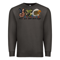 Smoke peace love bald head eagle Premium Sweatshirt - LillyAllenDesigns