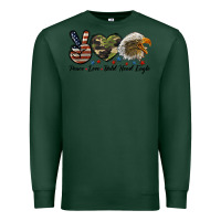 Sports Green peace love bald head eagle Premium Sweatshirt - LillyAllenDesigns