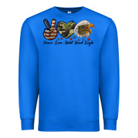 True Royal peace love bald head eagle Premium Sweatshirt - LillyAllenDesigns