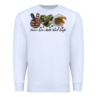 White peace love bald head eagle Premium Sweatshirt - LillyAllenDesigns