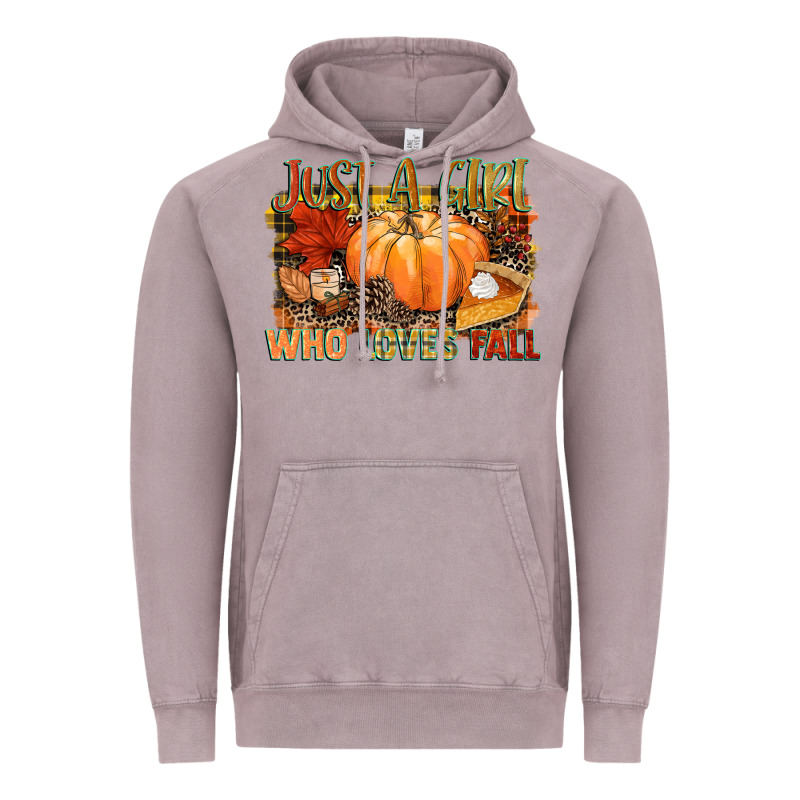 Just A Girl Who Loves Fall Vintage Hoodie by NancyCooperArtShop | Teevron