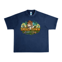 Navy Small town Easter Day Urban Heavy Tee - NancyCooperArtShop
