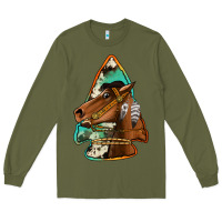 Army Green horse arrowhead Long Sleeve Tee - Jasminsmagicworld