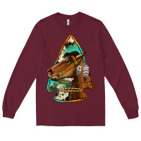 Burgundy horse arrowhead Long Sleeve Tee - Jasminsmagicworld
